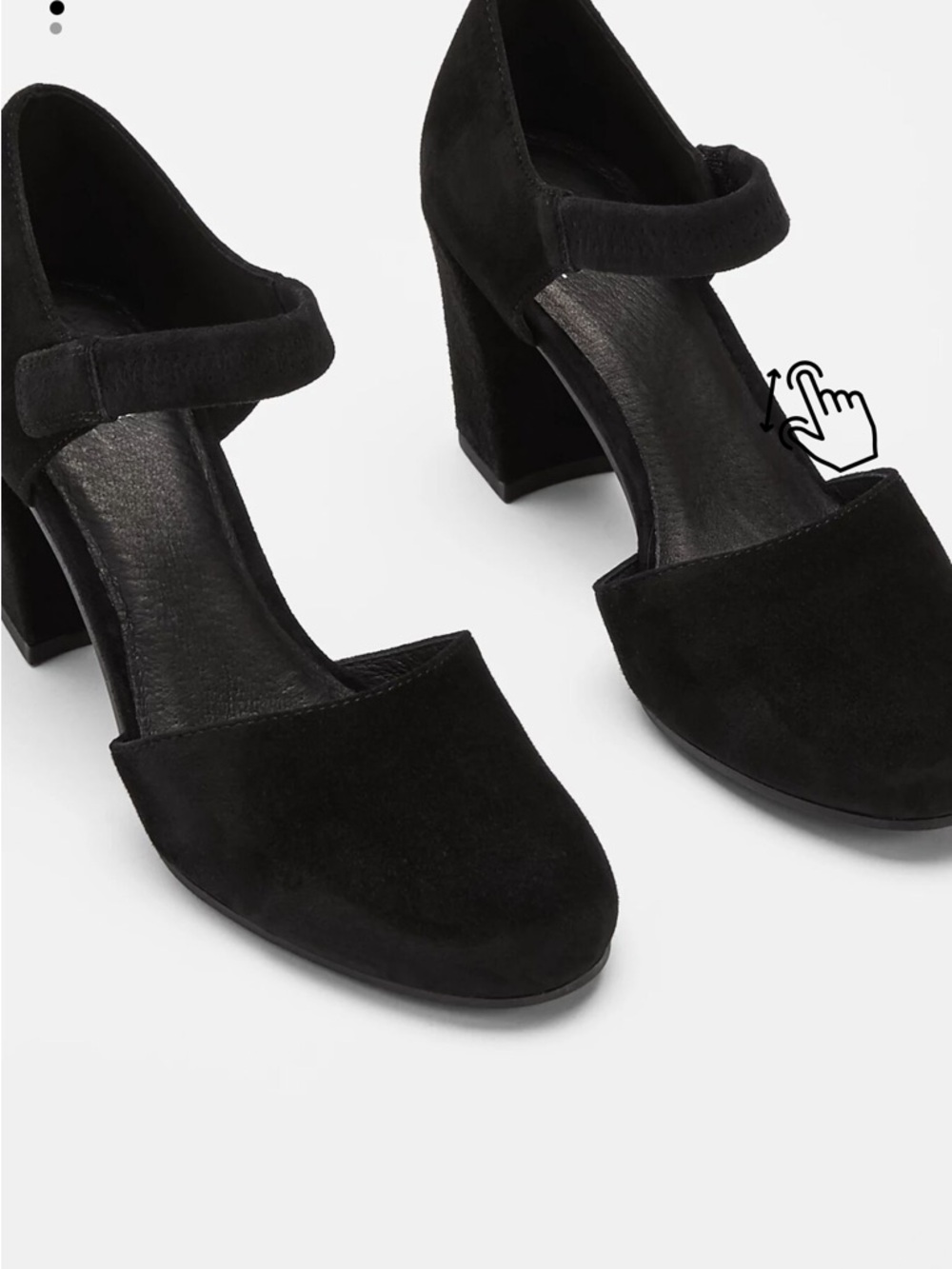 Eileen Fisher Black Suede Mary Jane Block Heel